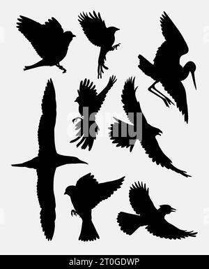 bird animal flying silhouette Stock Vector