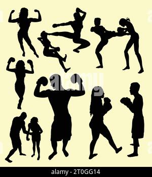 Fitness Sport Athlete Silhouette Vector Illustration Design Stock 