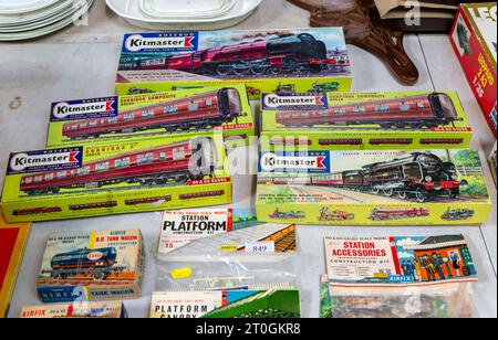 Kitmaster boxes of model railway miniature scale models, UK Stock Photo