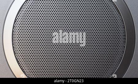 grey metal speaker grill texture useful as background Stock Photo