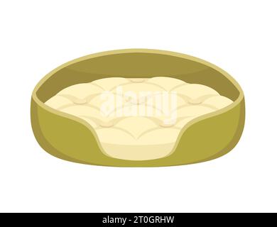 Animal bed with soft pillow vector illustration isolated on white background Stock Vector