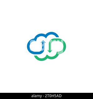 Cloud Download upload logo, icon, vector, Cloud with arrow up and down Stock Vector