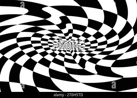 captivating optical illusion of volume round vector isolated black and white pattern on white background with circles of black and white alternating s Stock Vector