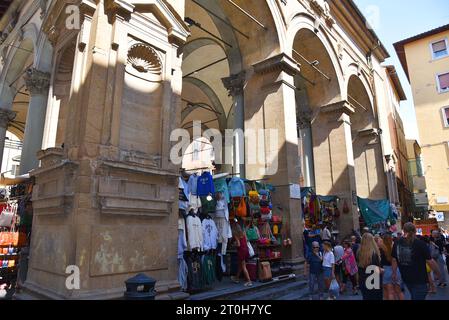 Florence, Italy. September 18, 2023. One of the many tourists markets in Florence. High quality photo Stock Photo