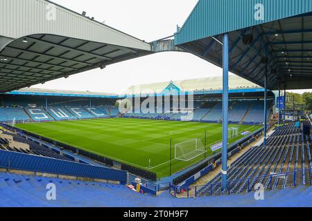 Sheffield, UK. 07th Oct, 2023. General View inside the Stadium during the Sheffield Wednesday FC v Huddersfield Town FC sky bet EFL Championship match at Hillsborough Stadium, Sheffield, United Kingdom on 7 October 2023 Credit: Every Second Media/Alamy Live News Stock Photo