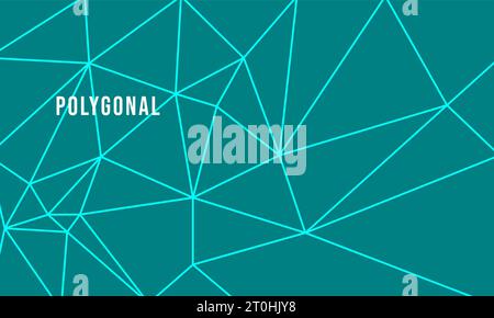 Abstract turquoise blue background design with polygon shape line pattern. Vector illustration template backdrop Stock Vector
