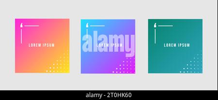 Set of minimal quote frames blank template vector design. Colorful gradient. Modern template with copy space for text. Set social media post design Stock Vector