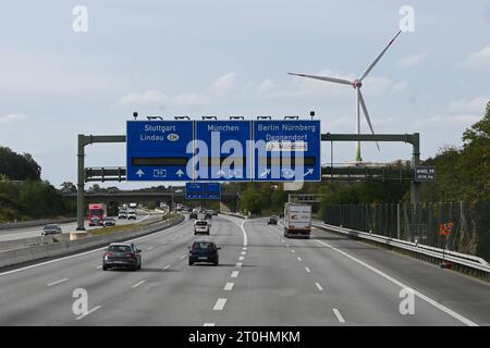 Autobahn A99 in Fahrtrichtung München, Lindau, Stuttgart. Autobahn A9 ...