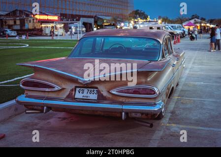 Bangkok, Thailand - August 6, 2023: 1959 Chevrolet Impala, a rear view. Stock Photo
