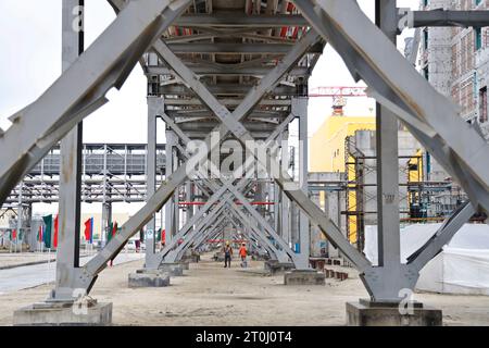 Pabna, Bangladesh - October 04, 2023: The under Construction of Rooppur Nuclear Power Plant at Ishwardi in Pabna, Bangladesh. Ruppur Nuclear power pla Stock Photo