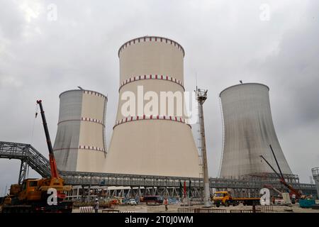 Pabna, Bangladesh - October 04, 2023: The under Construction of Rooppur Nuclear Power Plant at Ishwardi in Pabna, Bangladesh. Ruppur Nuclear power pla Stock Photo