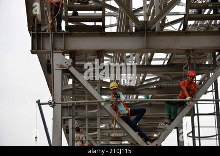 Pabna, Bangladesh - October 04, 2023: The under Construction of Rooppur Nuclear Power Plant at Ishwardi in Pabna, Bangladesh. Ruppur Nuclear power pla Stock Photo