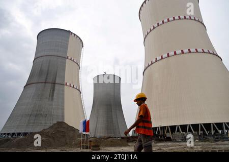 Pabna, Bangladesh - October 04, 2023: The under Construction of Rooppur Nuclear Power Plant at Ishwardi in Pabna, Bangladesh. Ruppur Nuclear power pla Stock Photo