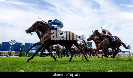 Atrium ridden by jockey Harry Davies winning the Howden Challenge Cup at Ascot Racecourse, Berkshire. Picture date: Saturday October 7, 2023. Stock Photo