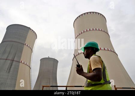 Pabna, Bangladesh - October 04, 2023: The under Construction of Rooppur Nuclear Power Plant at Ishwardi in Pabna, Bangladesh. Ruppur Nuclear power pla Stock Photo