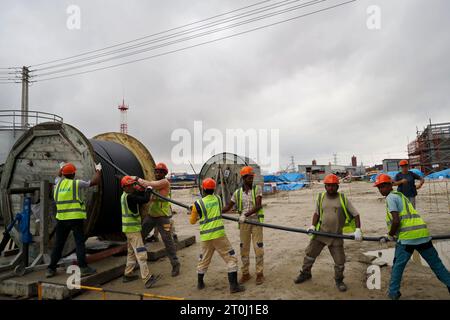 Pabna, Bangladesh - October 04, 2023: The under Construction of Rooppur Nuclear Power Plant at Ishwardi in Pabna, Bangladesh. Ruppur Nuclear power pla Stock Photo