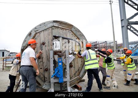 Pabna, Bangladesh - October 04, 2023: The under Construction of Rooppur Nuclear Power Plant at Ishwardi in Pabna, Bangladesh. Ruppur Nuclear power pla Stock Photo