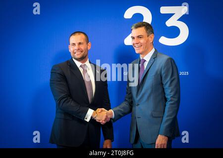 Granada, Spain. 06th Oct, 2023. Nicolas Landemard/Le Pictorium - Informal European Summit in Granada (Spain). - 06/10/2023 - Spain/Andalusia/Granada - The various European heads of state met at an informal summit of the European Economic Community. Credit: LE PICTORIUM/Alamy Live News Stock Photo