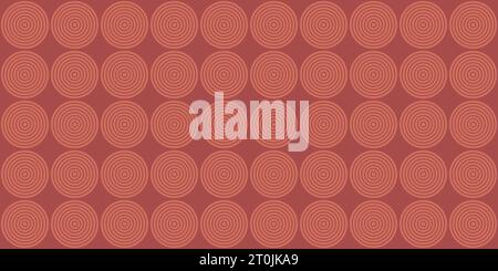 Simple geometric seamless pattern with line circles or dots, in red colors, vector illustration Stock Vector