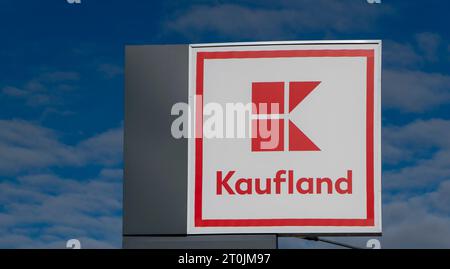 Nitra, Slovakia - October, 6, 2023 :  Kaufland supermarket. Kaufland is a German hypermarket chain, part of the Schwarz Gruppe which also owns Lidl. Stock Photo