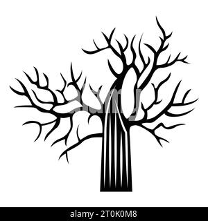 Add an eerie twist to your Halloween designs with creepy tree icon – a hauntingly beautiful touch for a spooky night Stock Vector