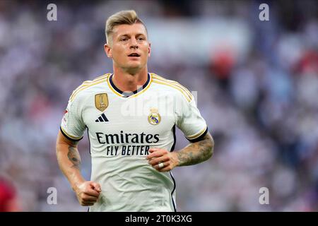 Toni Kroos of Real Madrid CF during the La Liga match between Real Madrid  and CA Osasuna played at Santiago Bernabeu Stadium on October 7, 2023 in  Madrid, Spain. (Photo by Cesar