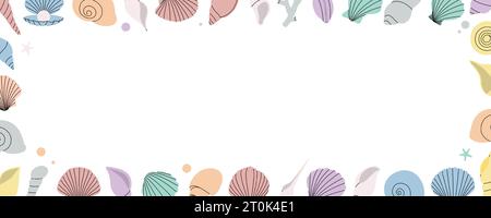 Underwater shells set. Tropical underwater shells. Freshwater algae ...