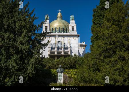 Kirche am Steinhof, also called the Church of St. Leopold, is the Roman Catholic oratory of the Otto-Wagner-Spital. The building, designed by Otto Wag Stock Photo