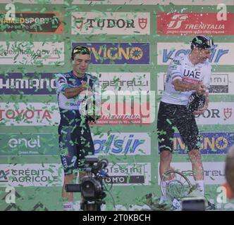 Bergamo, Italy. 07th Oct, 2023. Andrea Bagioli splendid second place in the Giro della Lombardia, his first podium in a major classic. Credit: Independent Photo Agency/Alamy Live News Stock Photo