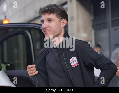 Bergamo, Italy. 07th Oct, 2023. Marc Hirschi of the UAE team after participating in the 2023 Tour of Lombardy won by his teammate Tadej Pogacar Credit: Independent Photo Agency/Alamy Live News Stock Photo