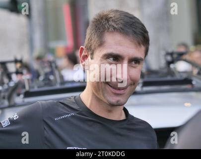 Bergamo, Italy. 07th Oct, 2023. Diego Ulissi of the UAE team after participating in the 2023 Tour of Lombardy won by his teammate Tadej Pogacar Credit: Independent Photo Agency/Alamy Live News Stock Photo