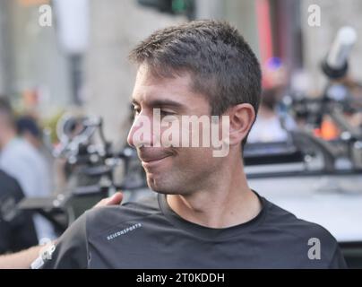 Bergamo, Italy. 07th Oct, 2023. Diego Ulissi of the UAE team after participating in the 2023 Tour of Lombardy won by his teammate Tadej Pogacar Credit: Independent Photo Agency/Alamy Live News Stock Photo