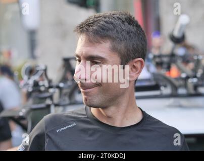 Bergamo, Italy. 07th Oct, 2023. Diego Ulissi of the UAE team after participating in the 2023 Tour of Lombardy won by his teammate Tadej Pogacar Credit: Independent Photo Agency/Alamy Live News Stock Photo