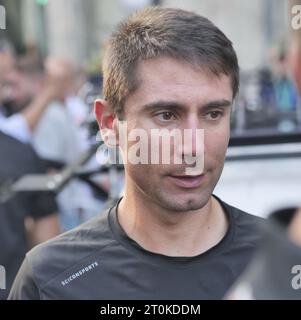 Bergamo, Italy. 07th Oct, 2023. Diego Ulissi of the UAE team after participating in the 2023 Tour of Lombardy won by his teammate Tadej Pogacar Credit: Independent Photo Agency/Alamy Live News Stock Photo