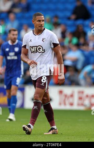 Cardiff, UK. 07th Oct, 2023. Jake Livermore of Watford looks on. EFL Skybet championship match, Cardiff city v Watford at the Cardiff City Stadium in Cardiff, Wales on Saturday 7th October 2023. this image may only be used for Editorial purposes. Editorial use only, pic by Andrew Orchard/Andrew Orchard sports photography/Alamy Live news Credit: Andrew Orchard sports photography/Alamy Live News Stock Photo