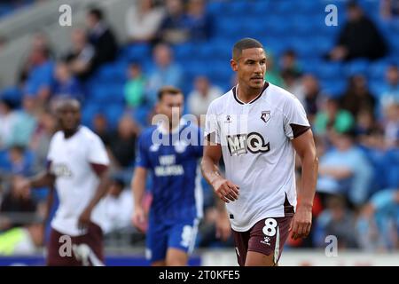 Cardiff, UK. 07th Oct, 2023. Jake Livermore of Watford looks on. EFL Skybet championship match, Cardiff city v Watford at the Cardiff City Stadium in Cardiff, Wales on Saturday 7th October 2023. this image may only be used for Editorial purposes. Editorial use only, pic by Andrew Orchard/Andrew Orchard sports photography/Alamy Live news Credit: Andrew Orchard sports photography/Alamy Live News Stock Photo