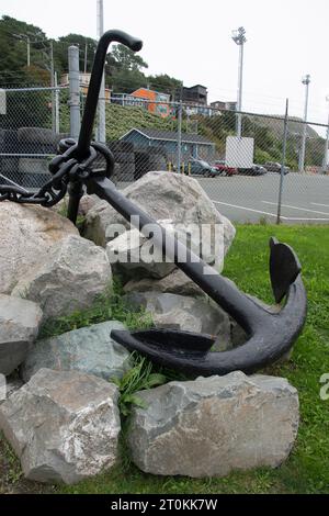 Admiralty anchor display at the port in St. John's, Newfoundland & Labrador, Canada Stock Photo