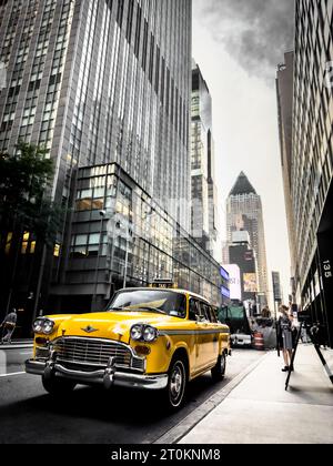 nyc checker cab Stock Photo