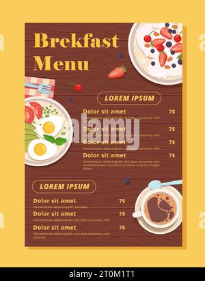 Breakfast menu vector concept Stock Vector