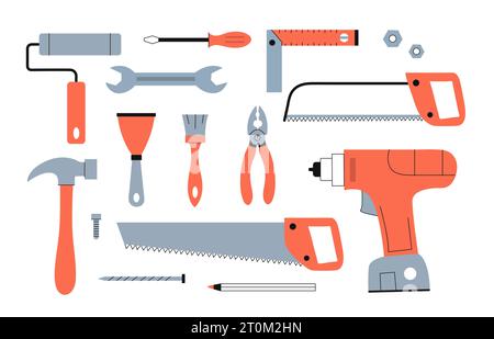 Various working tools vector set Stock Vector
