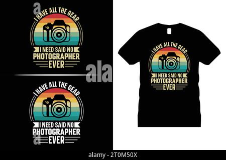 Typography Photographer T-Shirt Design Photography graphic Retro Camera Shirt Lover Gift Stock Vector