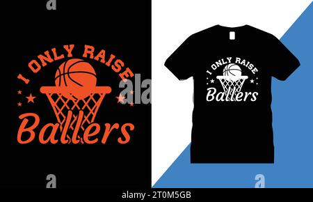 Typography Funny Basketball Tshirt Design Graphic Retro Lover Ball   Shirt Gift For Men & Women Stock Vector