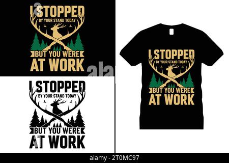 Funny Hunting Tshirt Design Deer Animal Gifts Black Shirts for Men Women Stock Vector