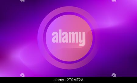 Orange transparent circle frame over abstract purple light gradient background Stock Vector