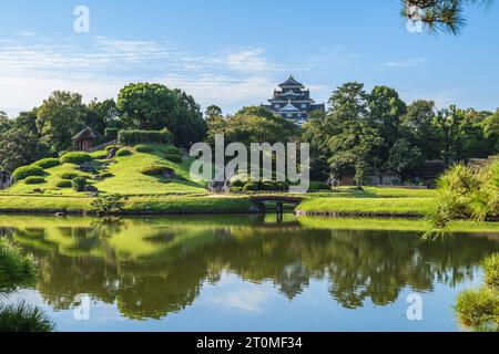 Korakuen, one of the Three Great Gardens of Japan located in Okayama city Stock Photo