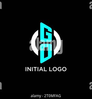 GO circle monogram logo design ideas Stock Vector