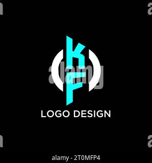 KF circle monogram logo design ideas Stock Vector