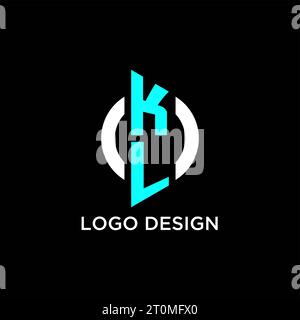 KL circle monogram logo design ideas Stock Vector