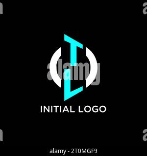 TL circle monogram logo design ideas Stock Vector