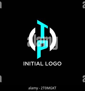 TP circle monogram logo design ideas Stock Vector